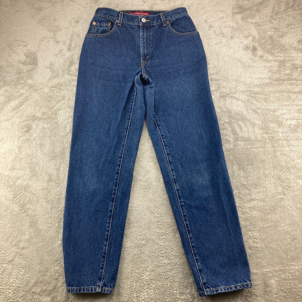 Levis 550 Relaxed Fit Tapered Leg High Rise Medium Wash Blue Jeans Size 8 MIS M